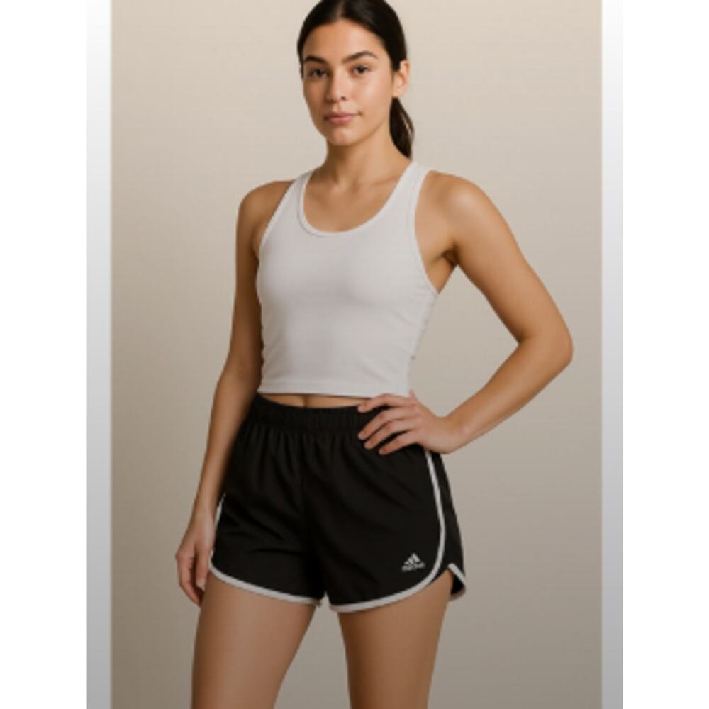 Adidas Running Shorts Black White Trim Primegreen XS